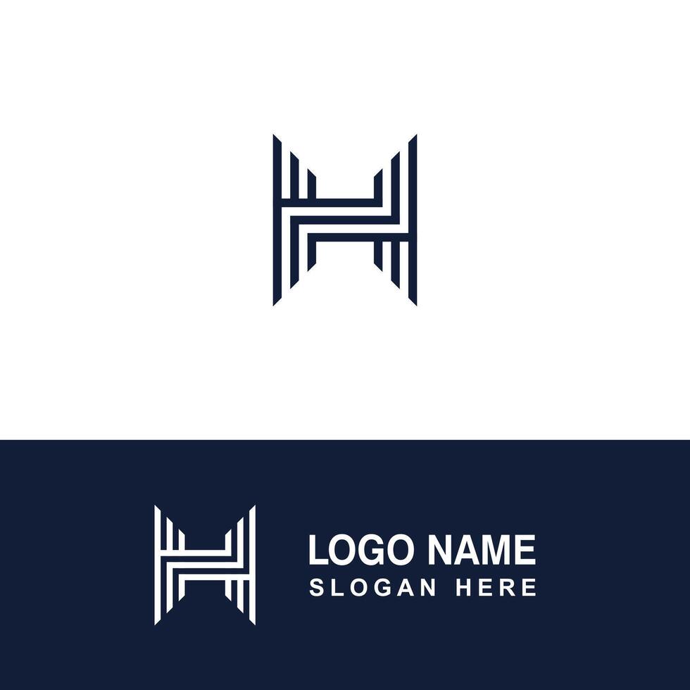 Unique letter H logo for trademark. vector