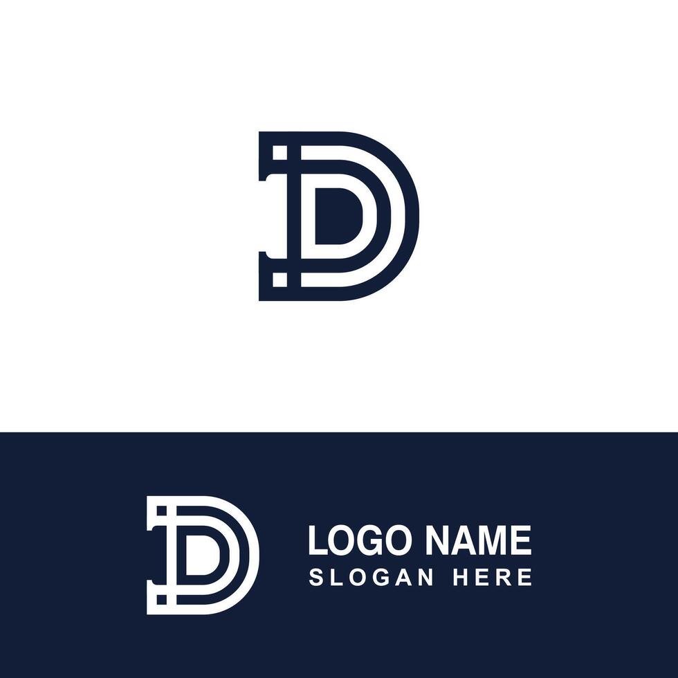 Stunning D symbol logo for your business. vector