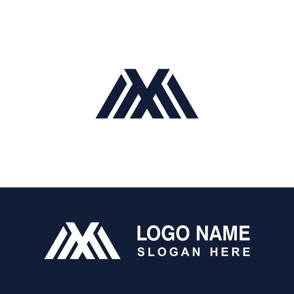 Abstract M or MM shape logo. vector
