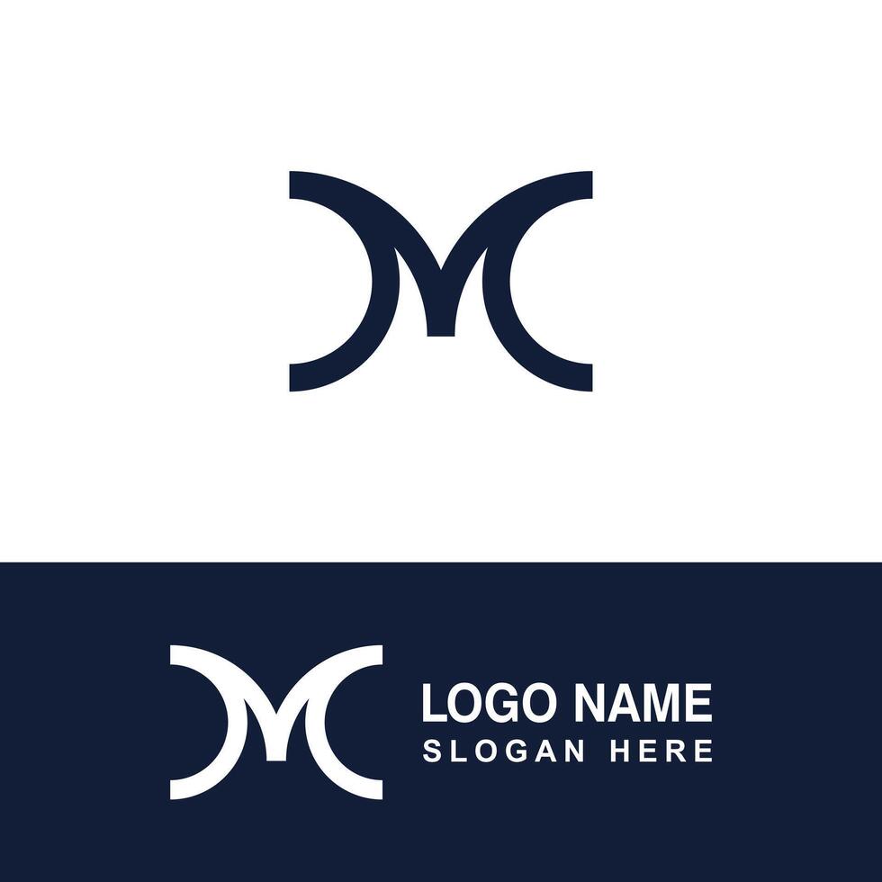 Stylish logo template with letter M. vector