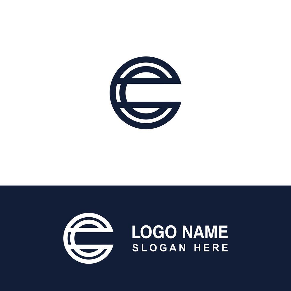 Creative C shape logo template. vector