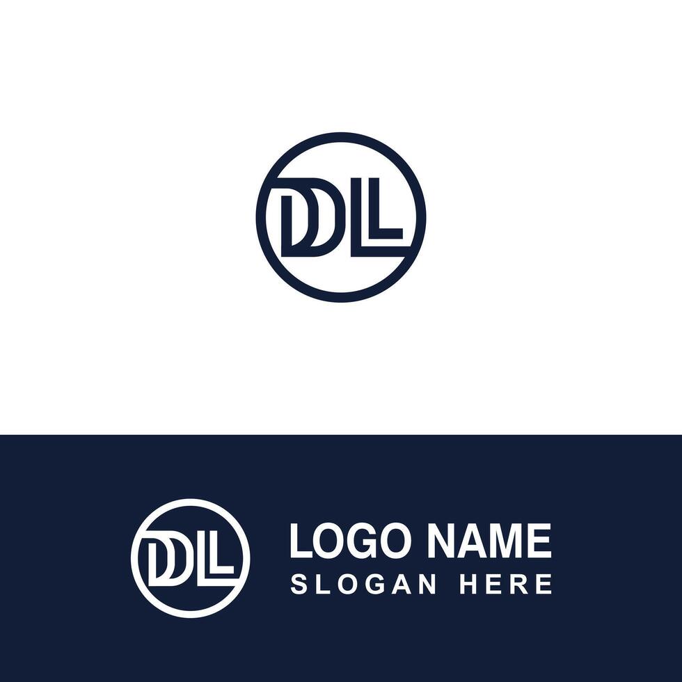 DL logo initials template with circle. vector