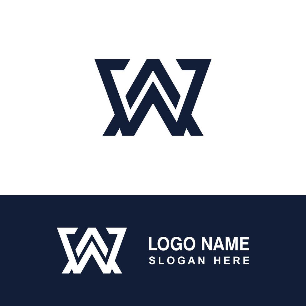 WA monogram logo template. vector