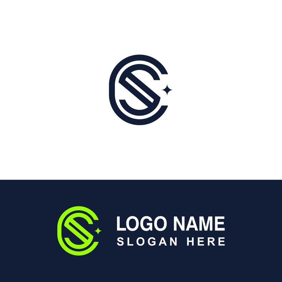Minimalist logo with letters CS. vector