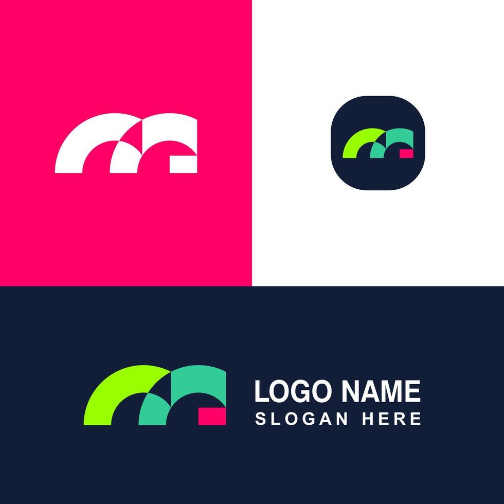 Modern logotype M. Logo for studio or others. vector