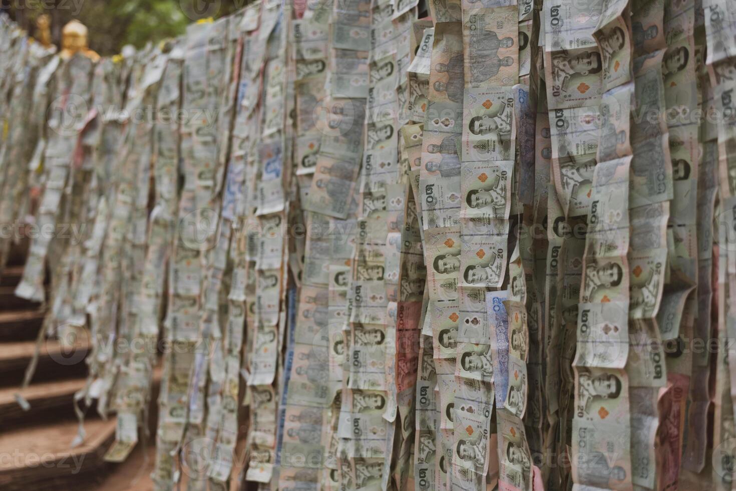 Money gifts for merit at Khao Khitchakut National Park, Chanthaburi, Thailand. photo
