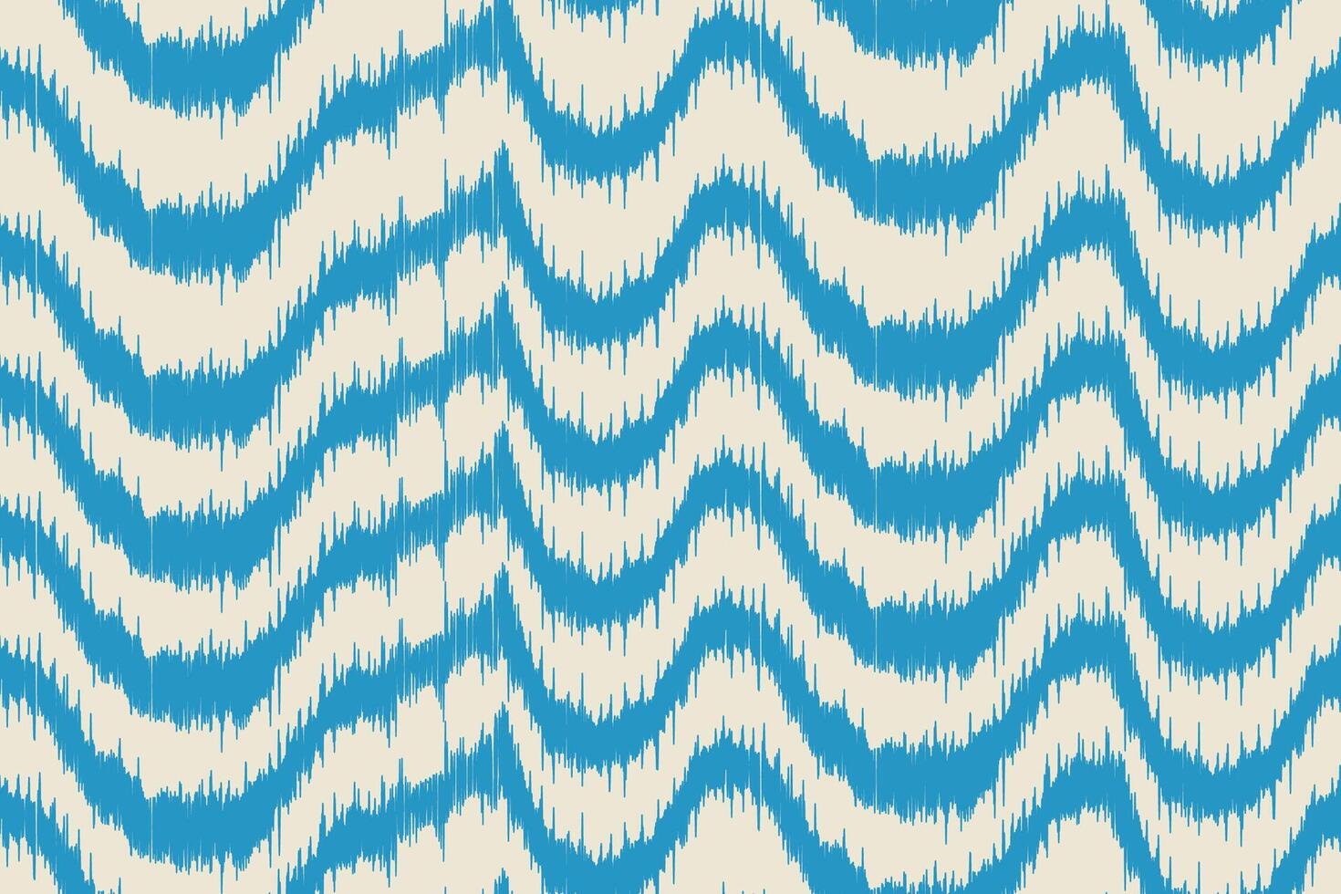 Abstract Blue and Cream Ikat Zigzag Pattern for Contemporary Textile Design. vector