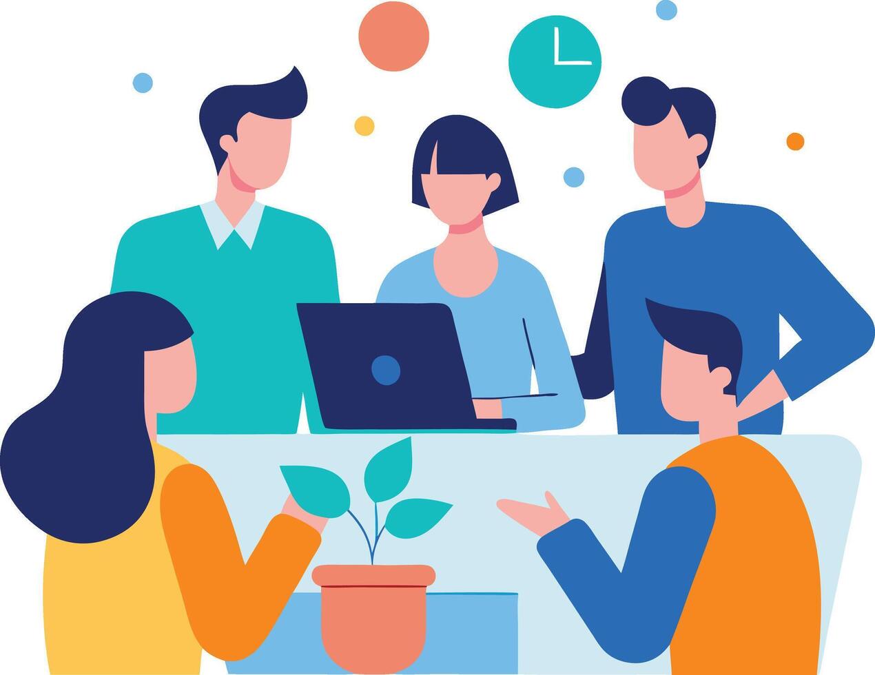 Remote Work and Virtual Collaboration Icons for Online Team Meetings vector