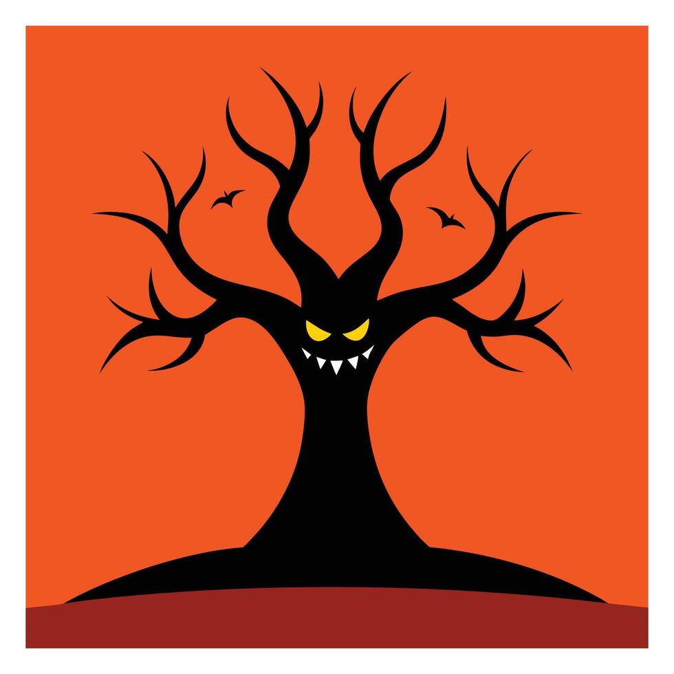Horror-Themed Halloween Tree Graphics and Art vector