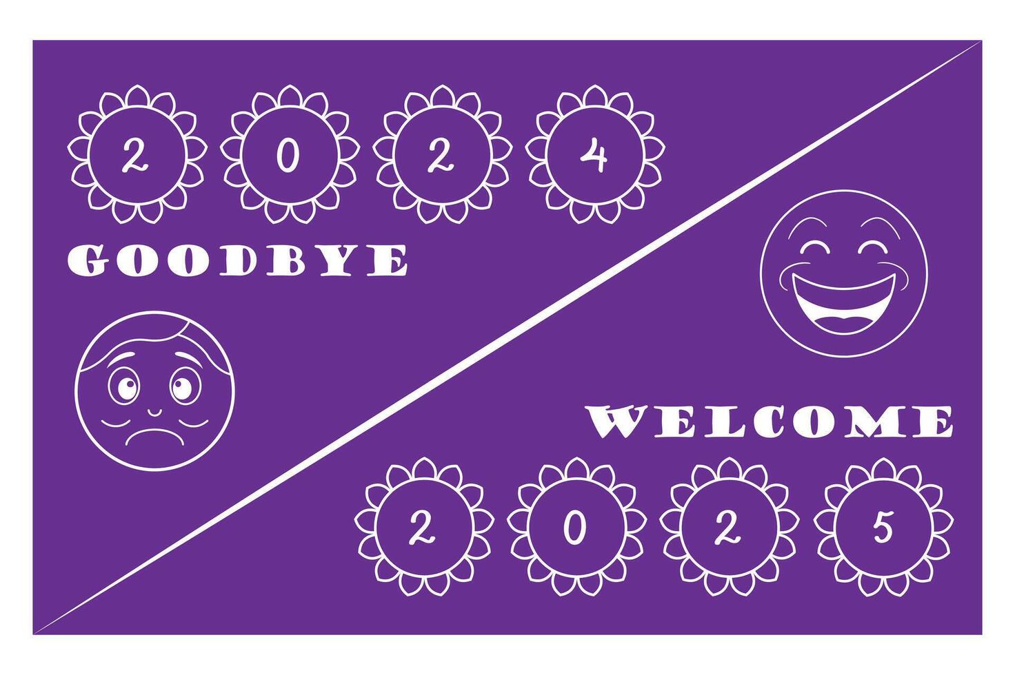 Goodbye 2024 And Welcome 2025 happy new year design vector