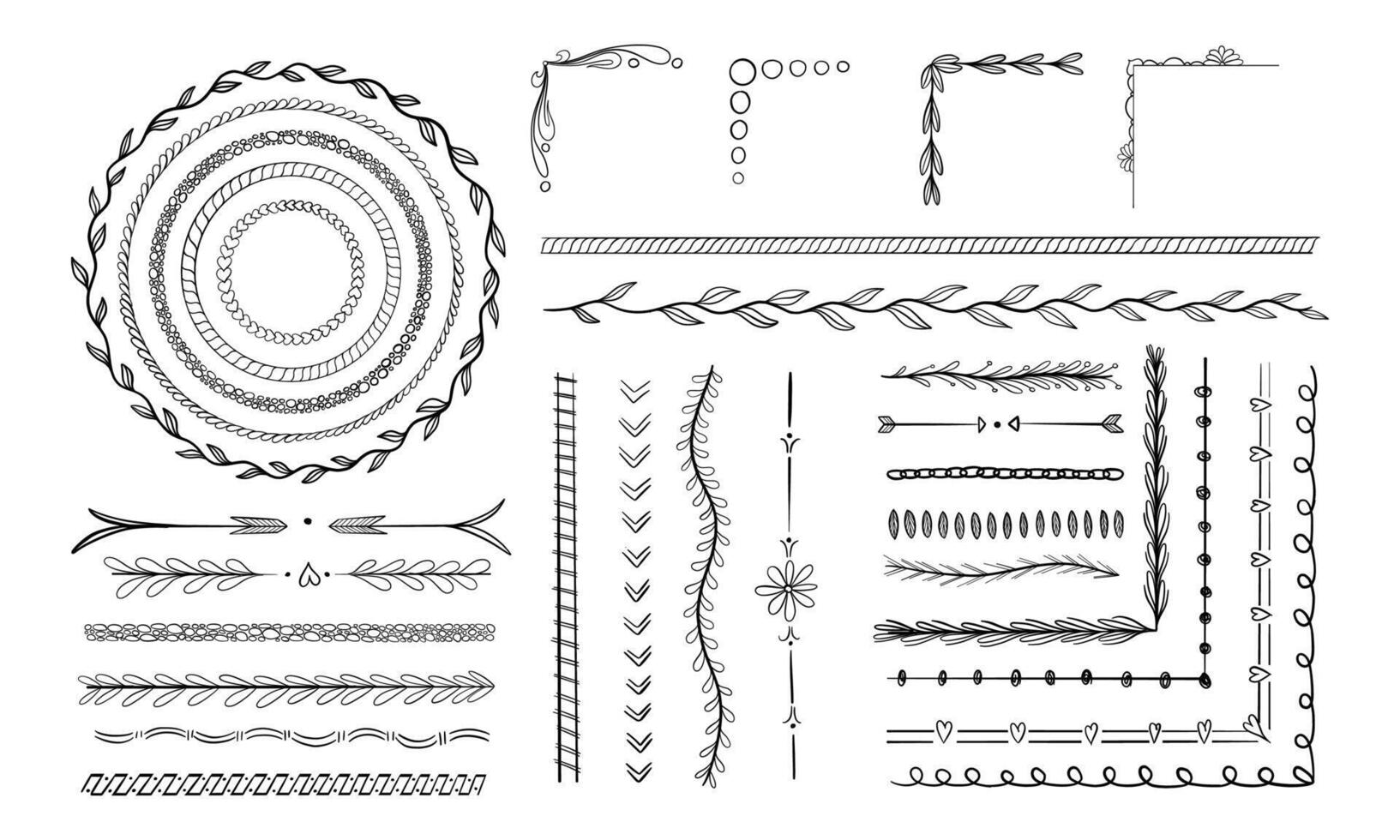 Collection of Hand Drawn Decorative Elements for Design vector