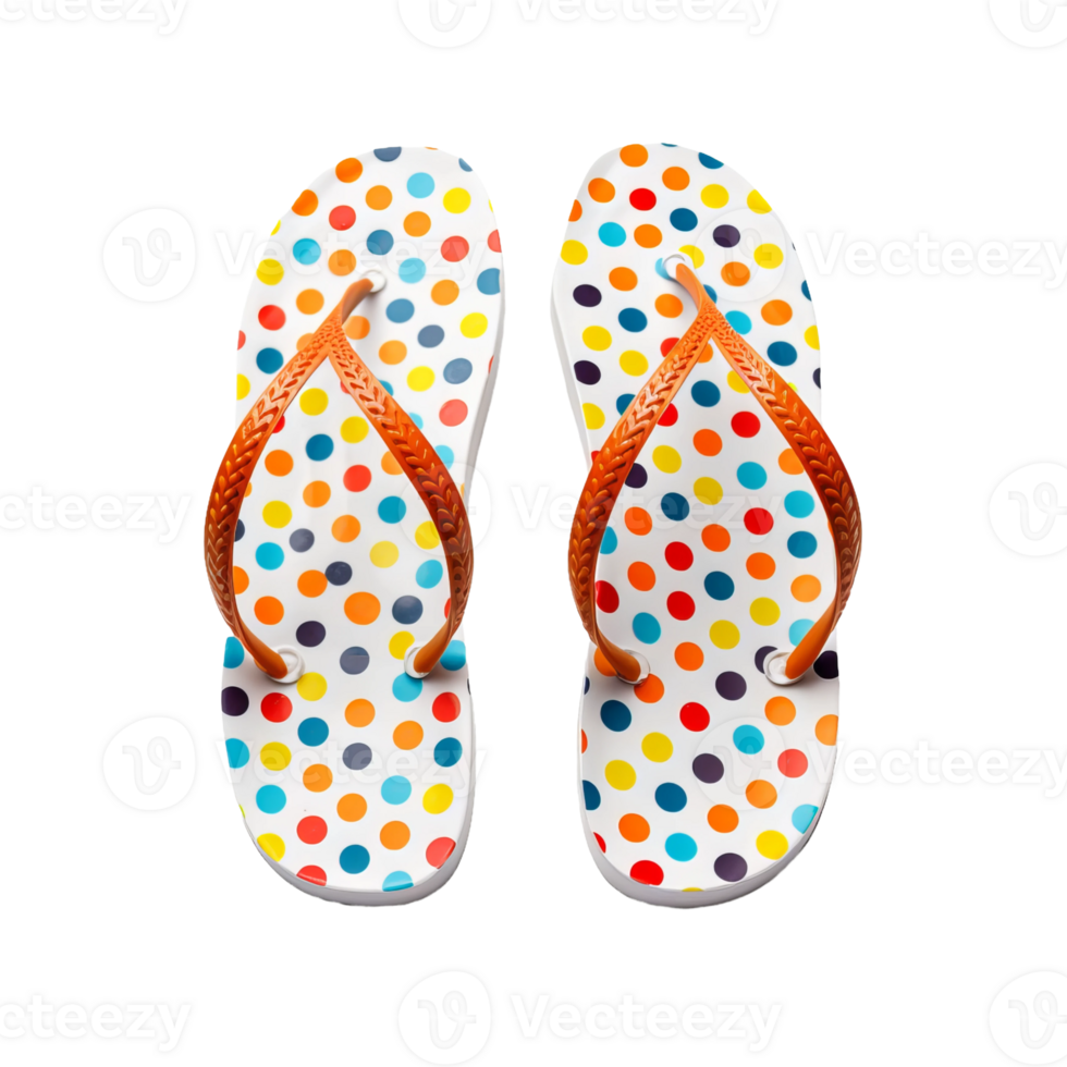 flip flops with tropical flowers on transparent background png