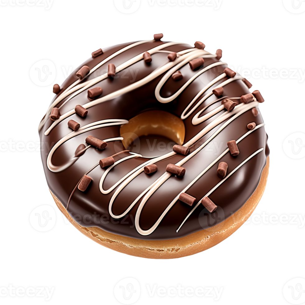 a chocolate donut with sprinkles on top of it png