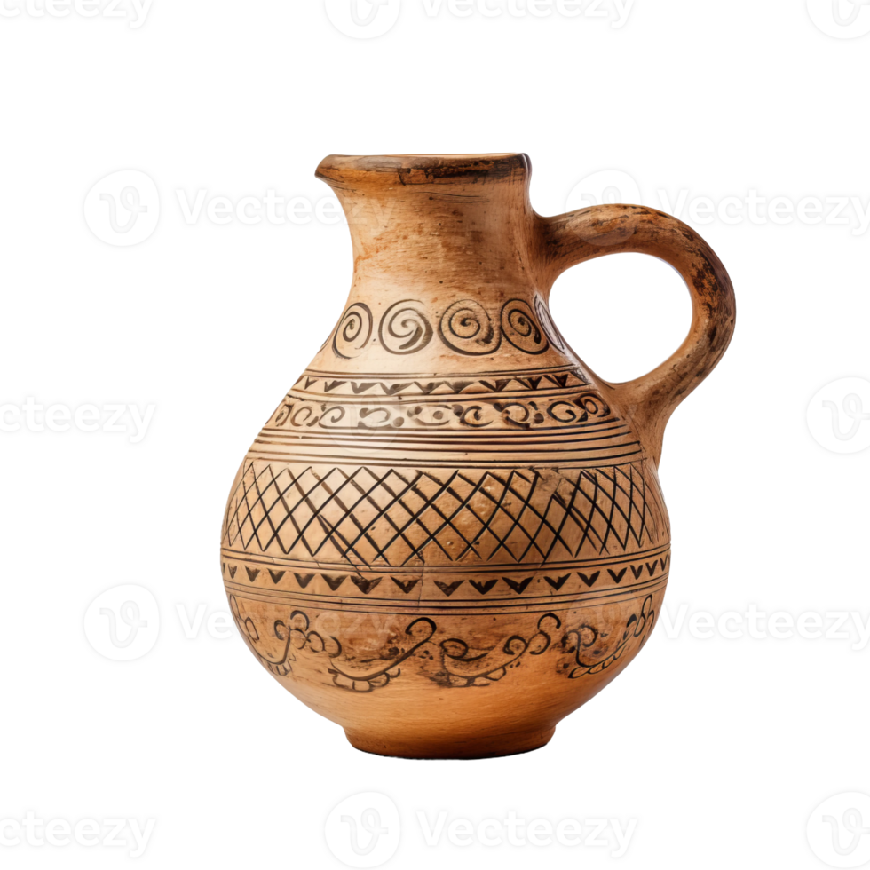 ancient pottery vase on transparent background png