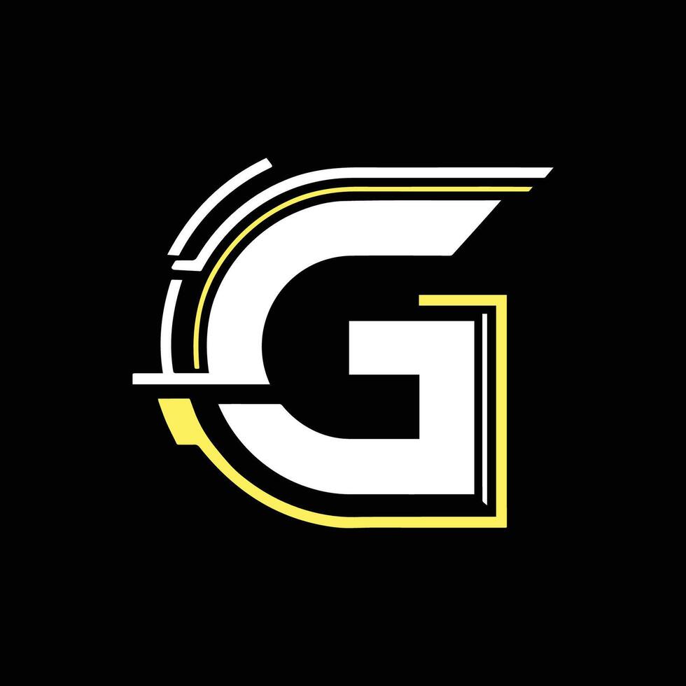 Illustration of letter G esports shield logo vector