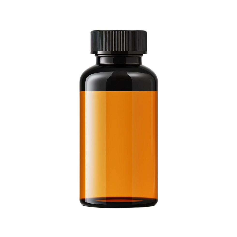 a glass bottle with an empty bottle on a transparent background png