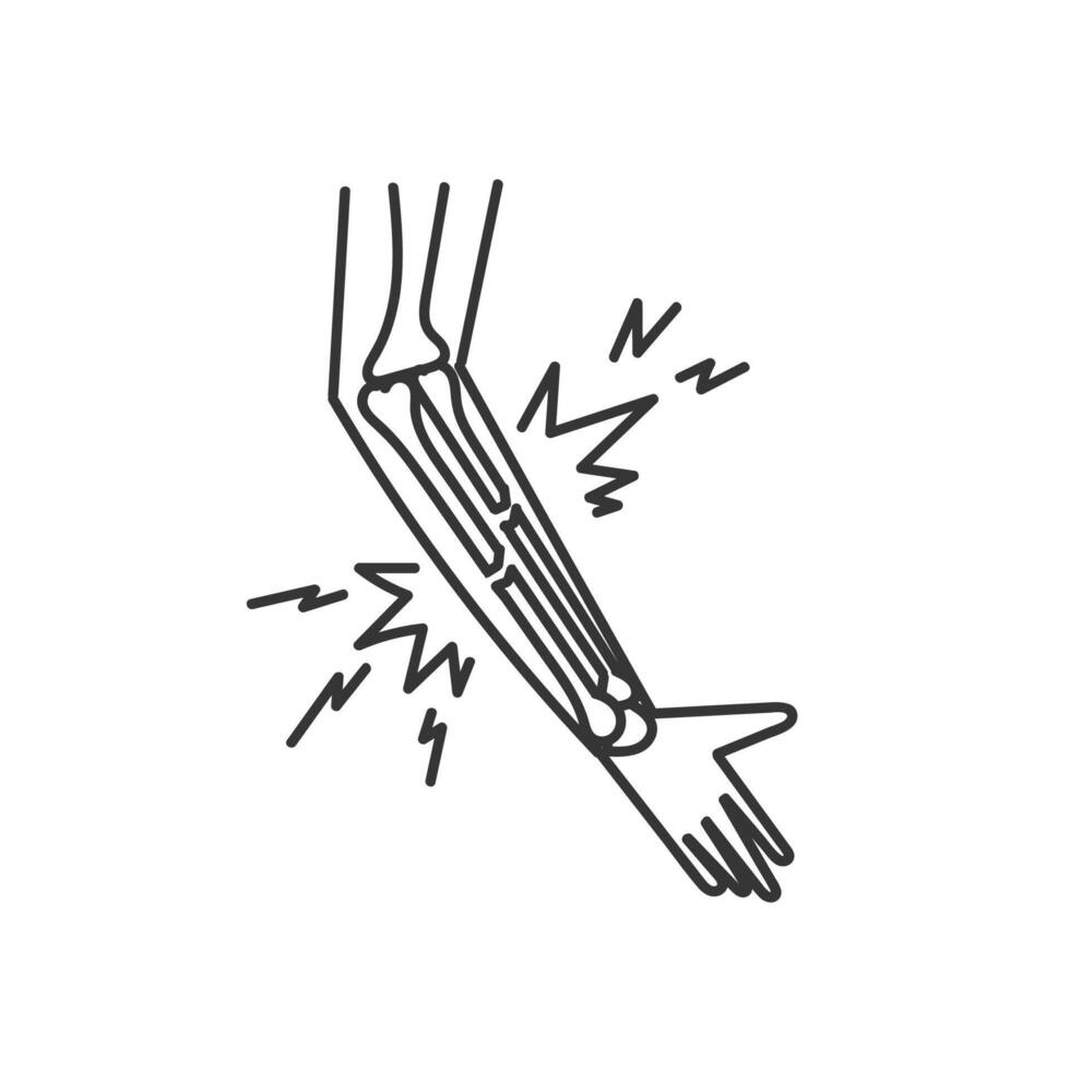 a hand with a bone sticking out of it fractured vector