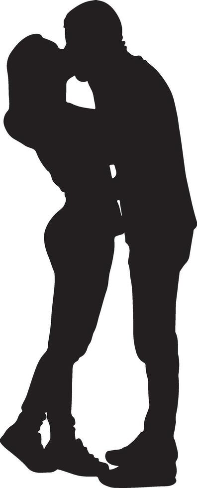 COUPLE KISSING SILHOUETTE vector