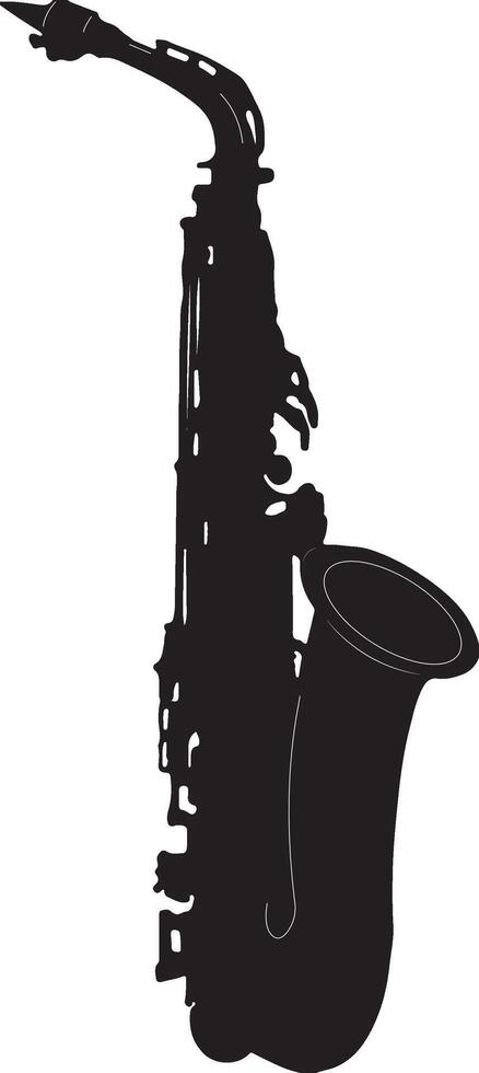 SAXOPHONE SILHOUETTE ON WHITE BACKGROUND vector