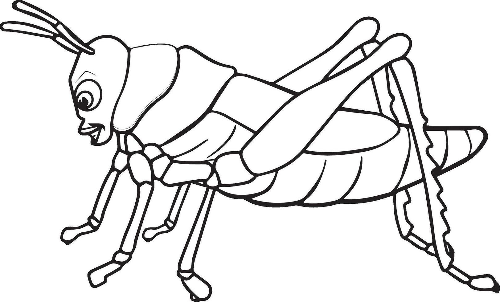 GRASSHOPPER STANDING LINEART vector