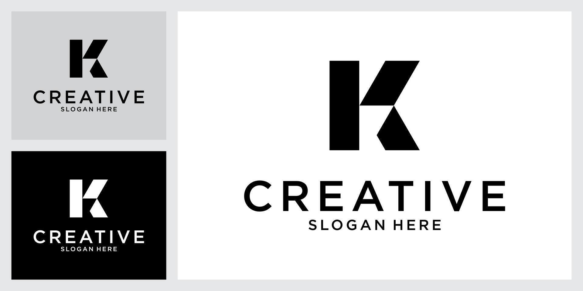 Initial letter K or KK logo design vector