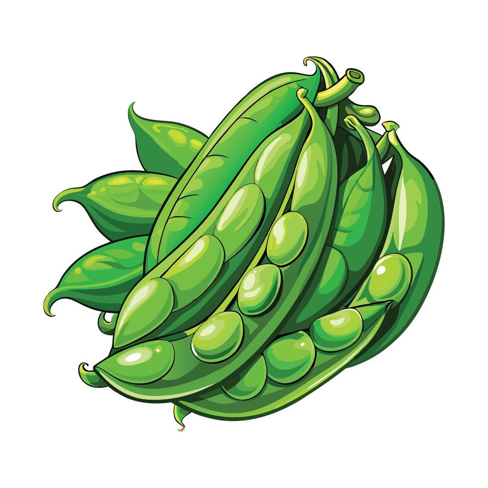 High-Quality Green Beans Illustration for Designers vector