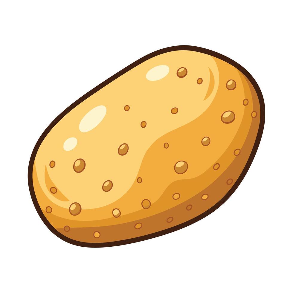 Detailed Potato Graphic Illustration on White Background vector