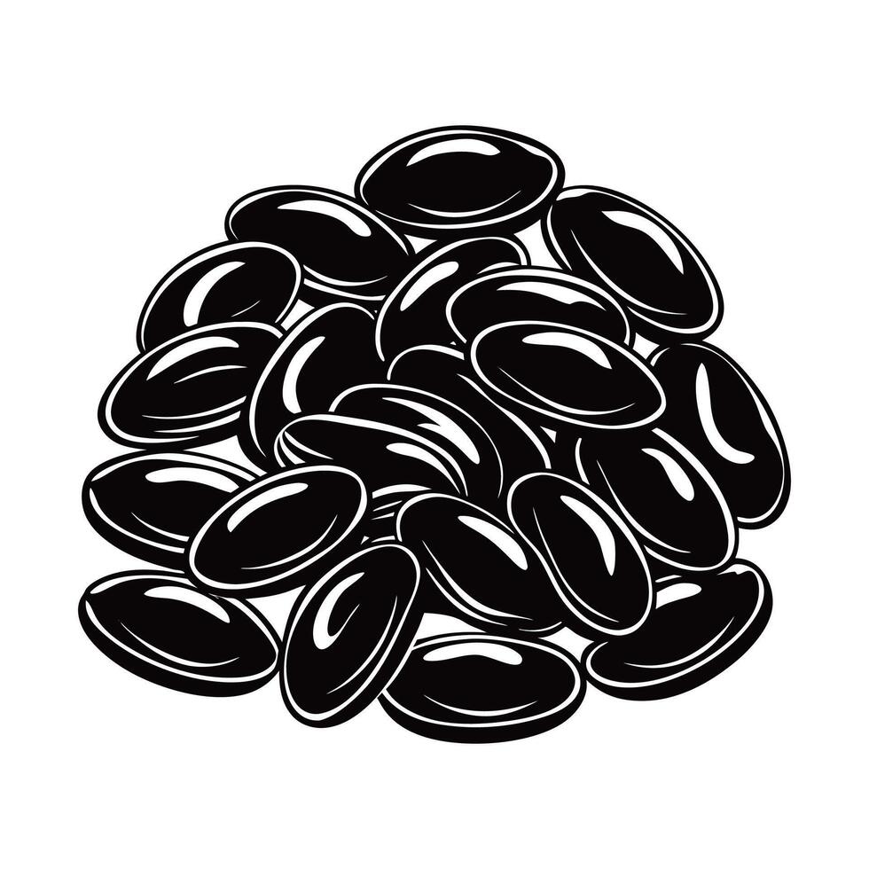 Kidney Bean Art silhouette- Isolated on White vector