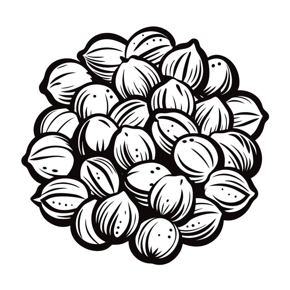 Chickpeas Illustration silhouette- Isolated on White vector