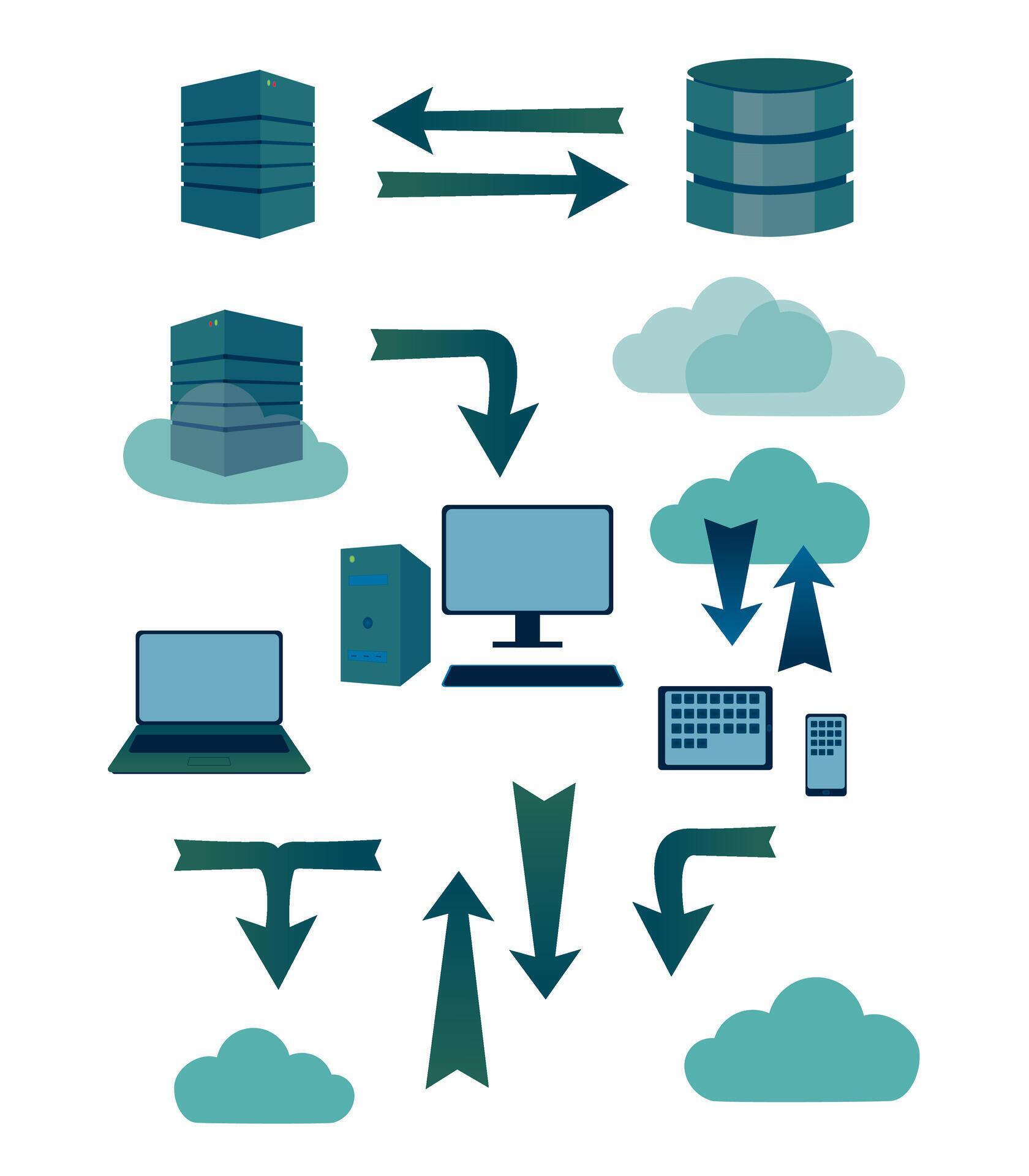 Symbols explaining database webserver flow 50575713 Vector Art at Vecteezy