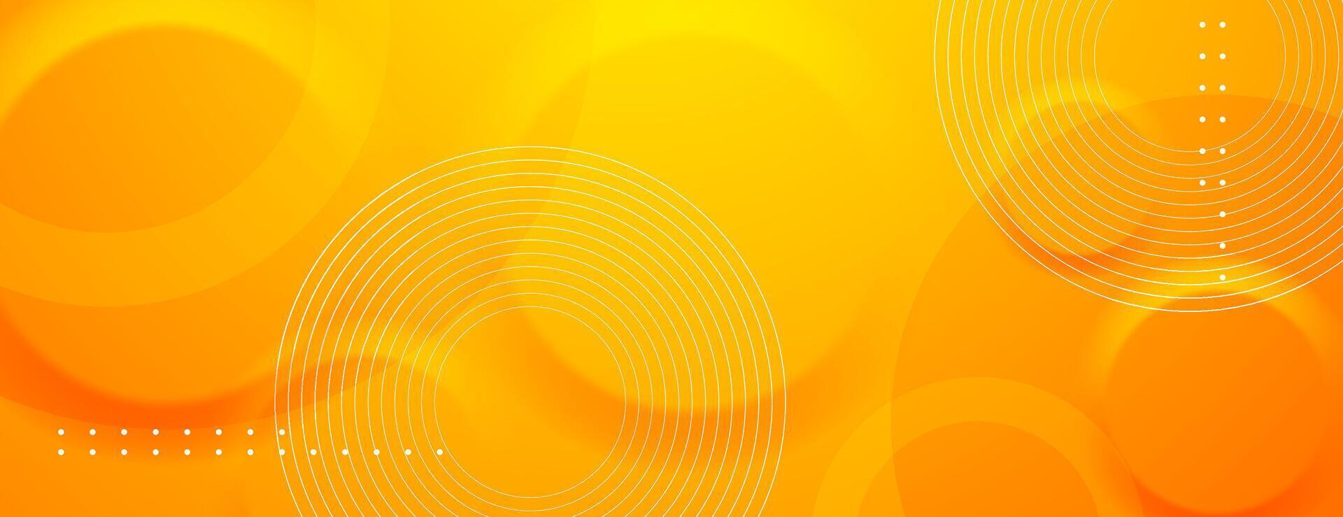 yellow abstract geometric background with circular shapes vector
