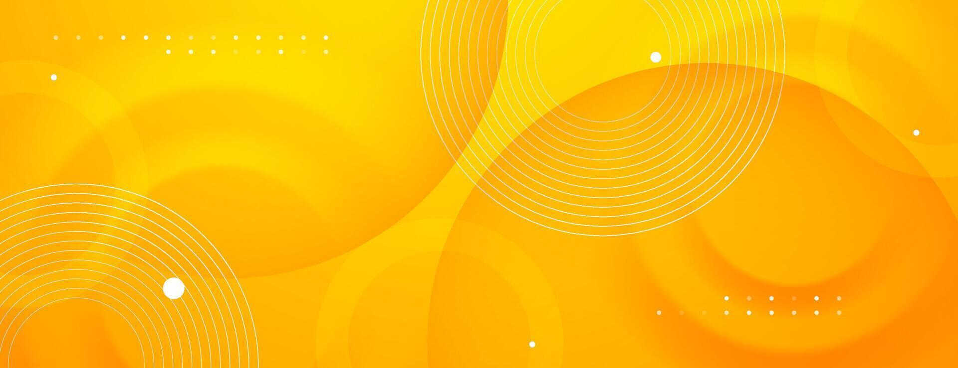 yellow abstract geometric background with overlapping circle shapes vector