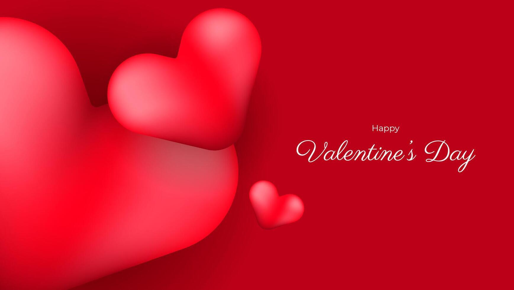 3d red valentine's day background heart shapes vector