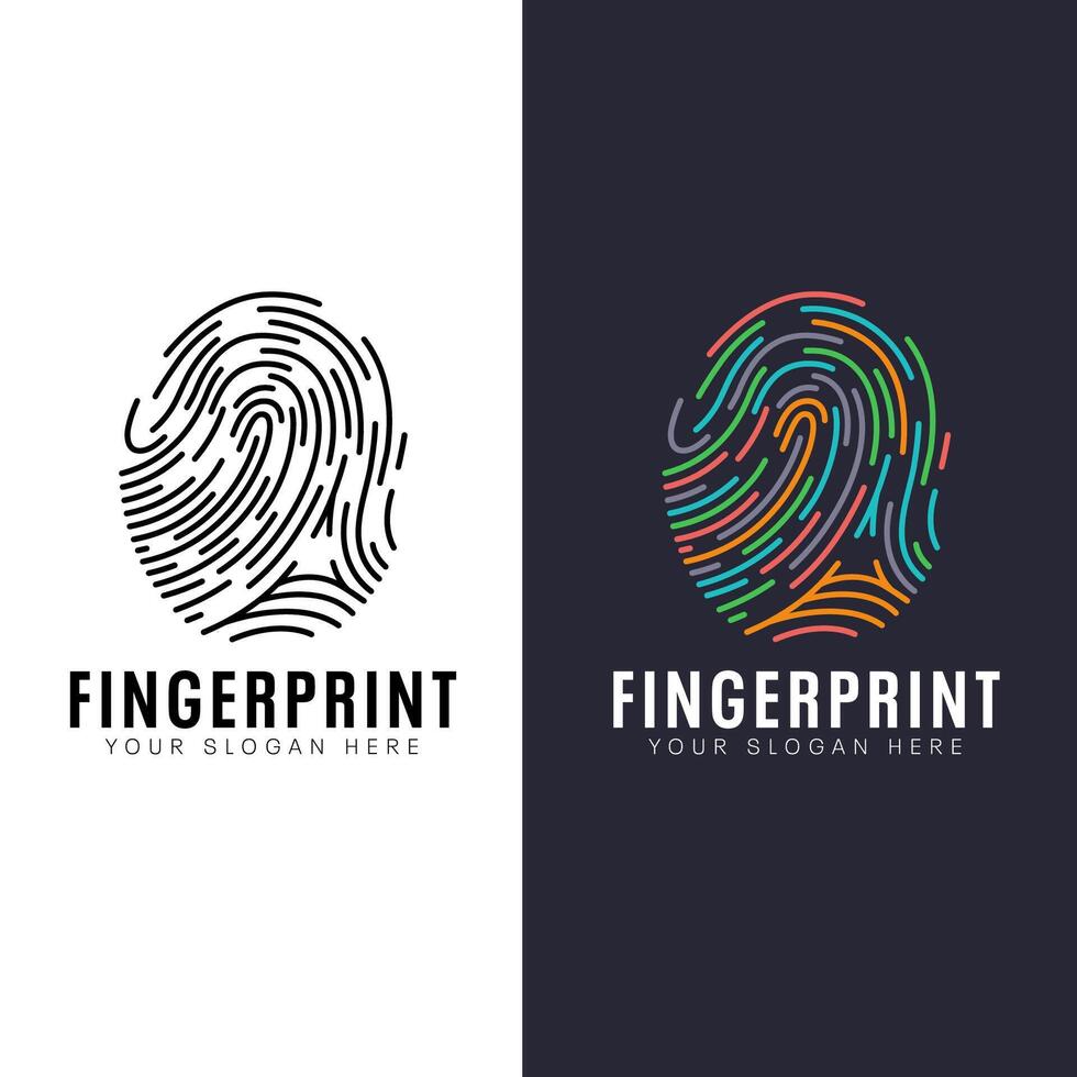 Fingerprint logo,fingerprint scan logo for business card identity vector