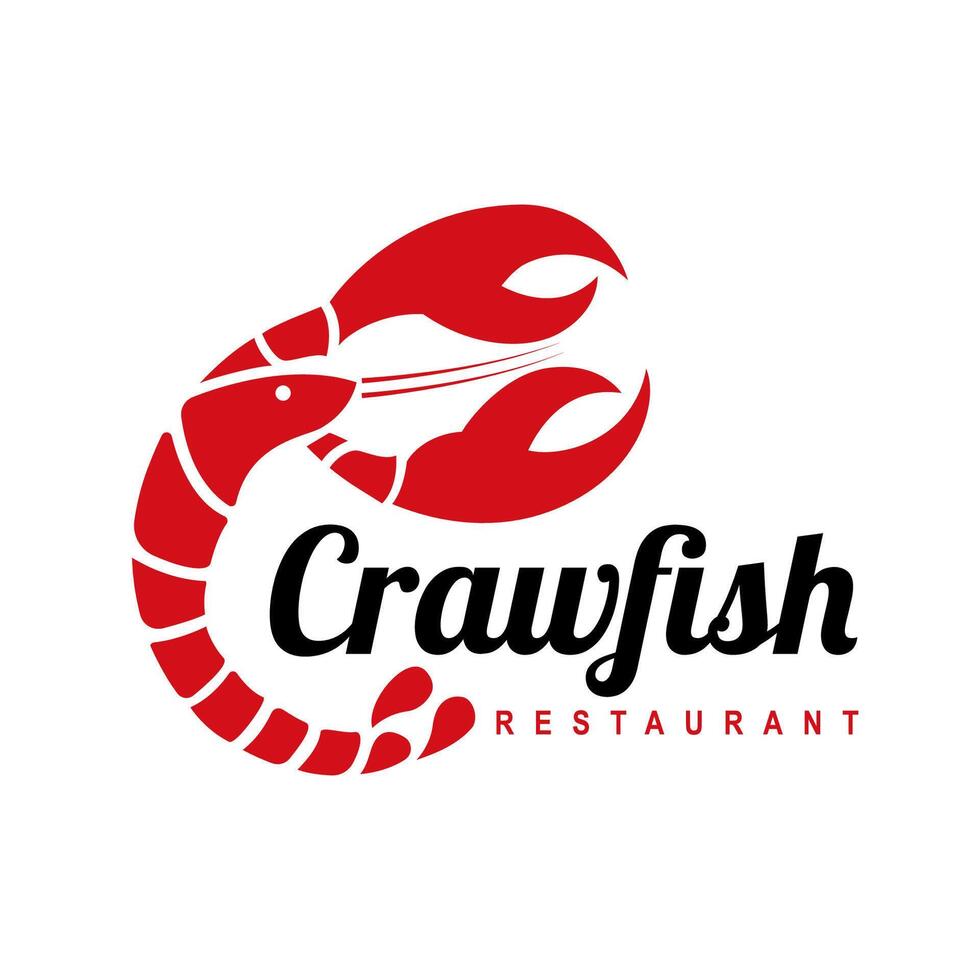 Crawfish lobster seafood logo icon symbol with mascot character vector
