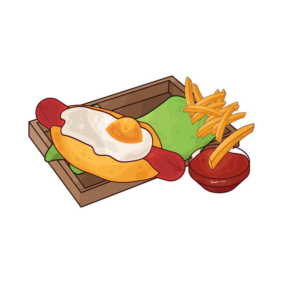 Nutritious Egg Hotdog vector