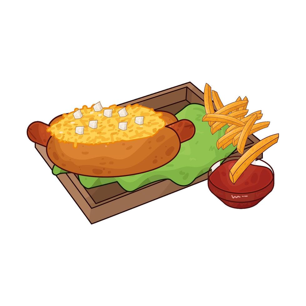 illustration of Cheese Hotdog vector