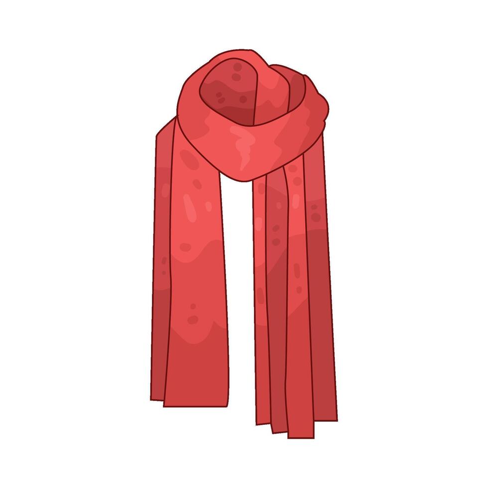 red scarf illustration vector