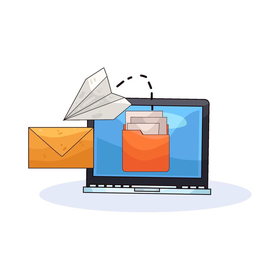 share from folder to email illustration vector
