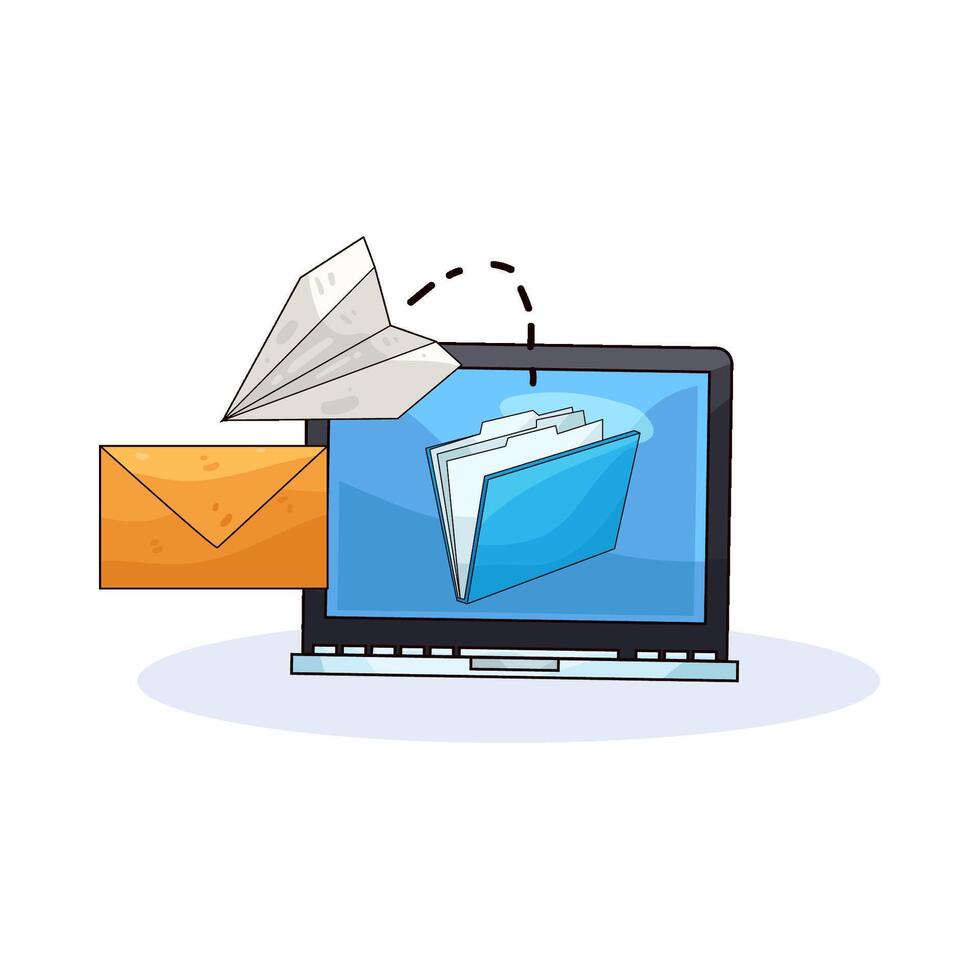 share folders to email illustration vector