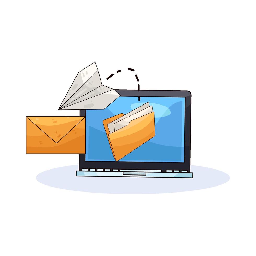 illustration of share from folder to email vector