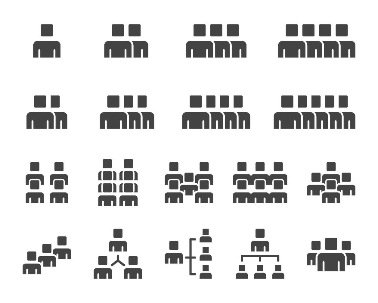 people and group solid icon set vector