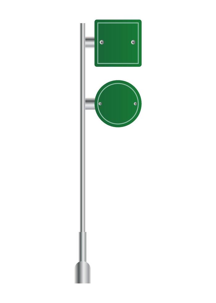 Green traffic sign. Road board text panel, mockup signage direction highway city signpost location street arrow way vector