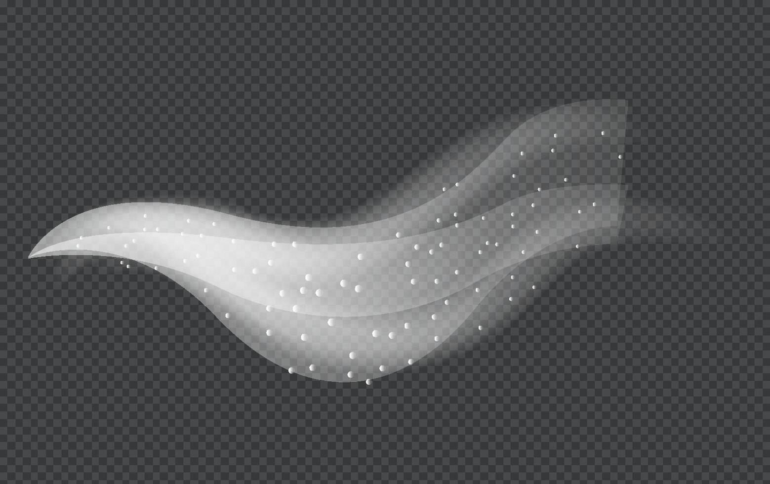 Water spray white smoke or fog dust and dots, mist of atomizer. Trigger Sprayer effect with spray or stream nozzles. Abstract dots clouds, blizzard. 3d elements illustration vector
