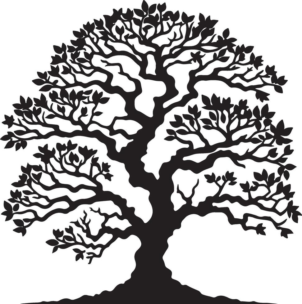 Black Tree Silhouette Isolated on White for Minimalist and Modern Design Concepts vector