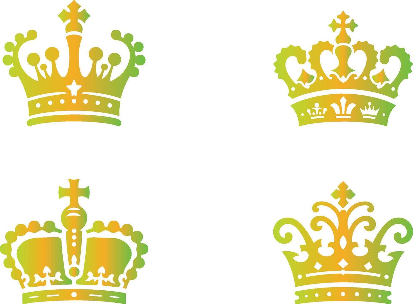 Regal King and Queen Crown Icons on White for Luxury Branding and Elegant Invitations vector