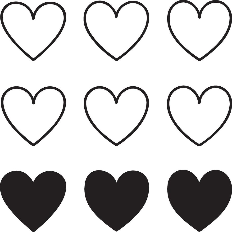 Simple Red Heart Shape Line Art on White Ideal for Minimalist and Love-Themed Projects vector