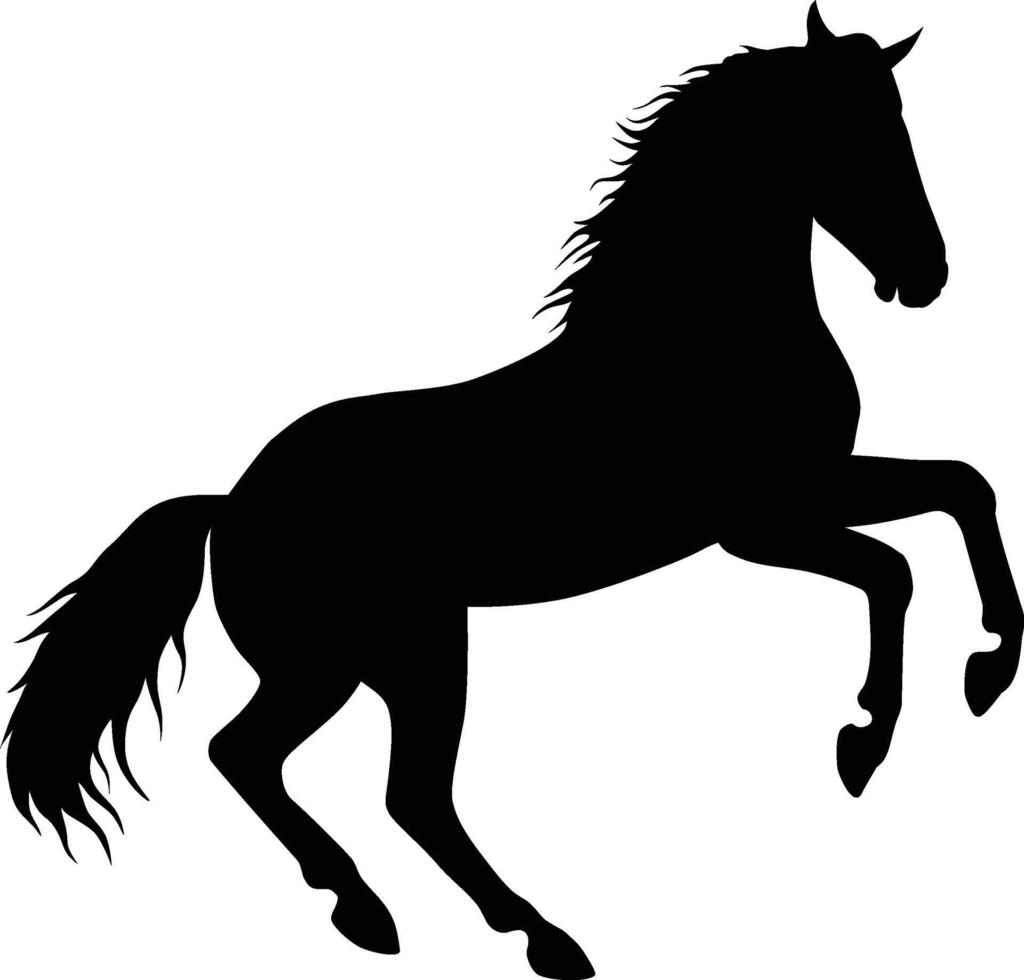Jumping Horse Silhouette Illustration on White Background vector