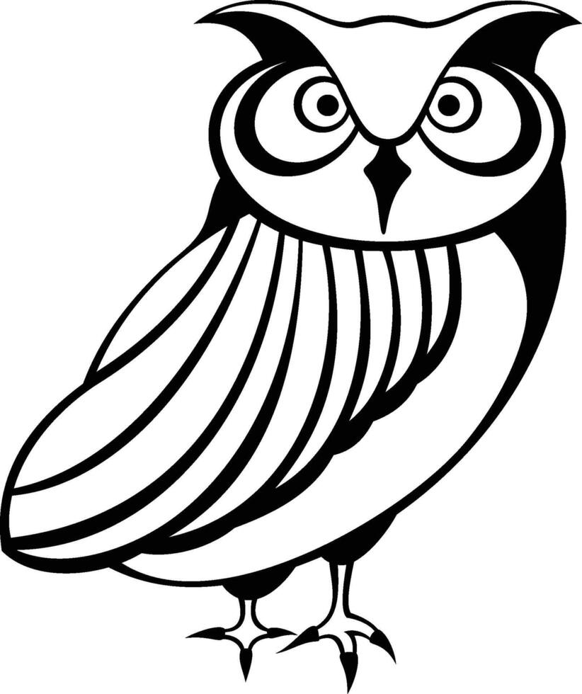 A Beautiful Owl Line Art illustration on white Background. vector