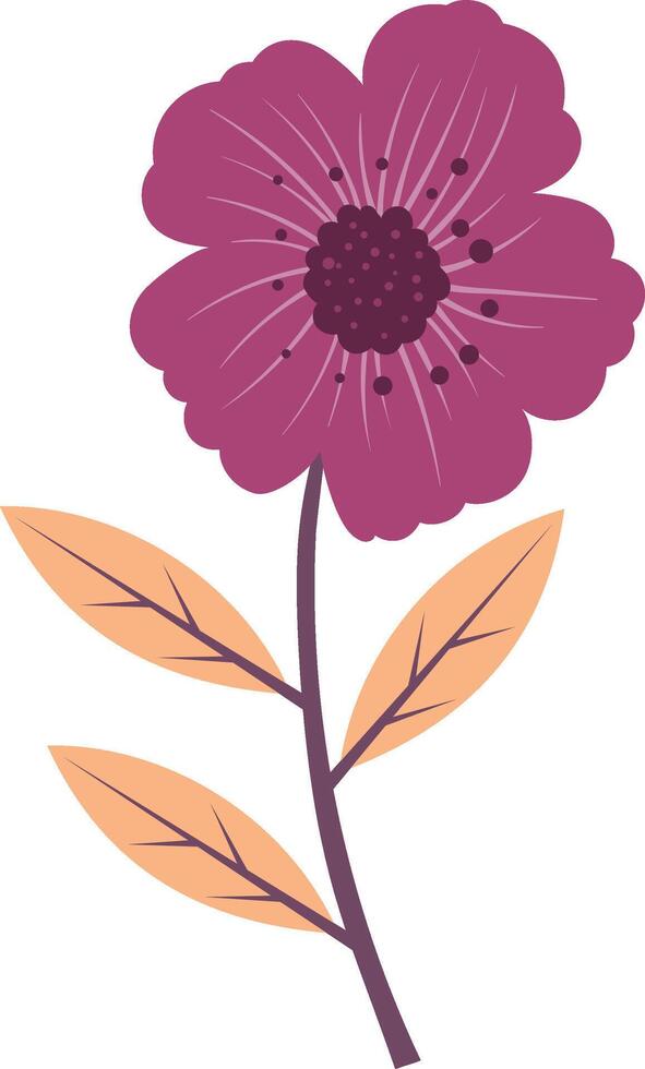 Flower and Leaves Abstract Shape art illustration on white Background vector